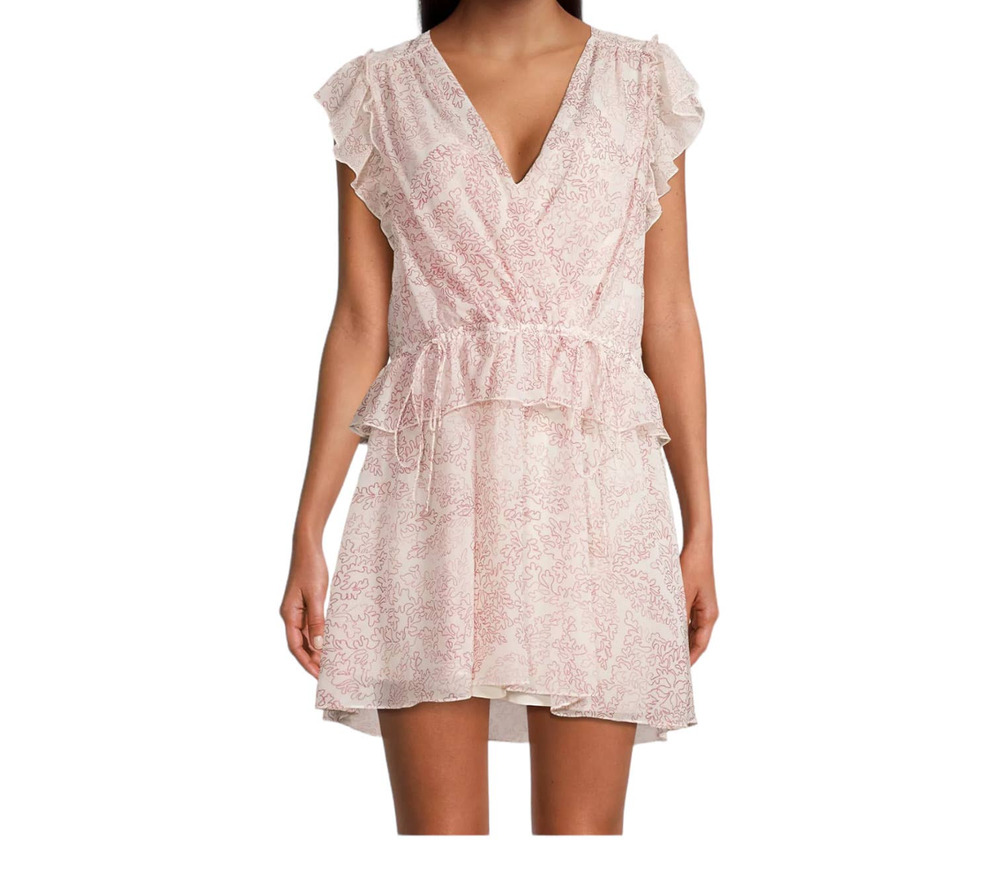 Ted Baker Dress Evelyna textured leaf print georgette size 1 (US 4) DEFECT